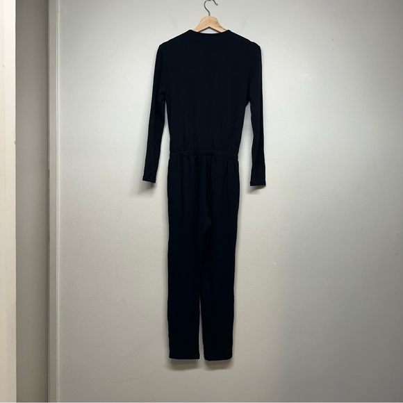 Lou & Grey Jumpsuit Womens XXS Signature soft Knit Crossover Long Sleeve Black - Picture 3 of 12